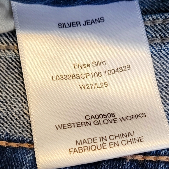 Silver Elyse Slim Light Blue Denim Cut Off Jeans W27/L24 CA00508 - Picture 5 of 11